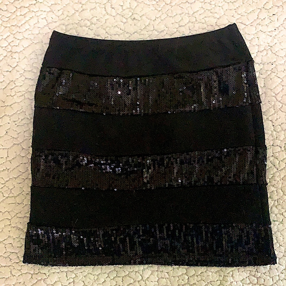 Black sequined skirt